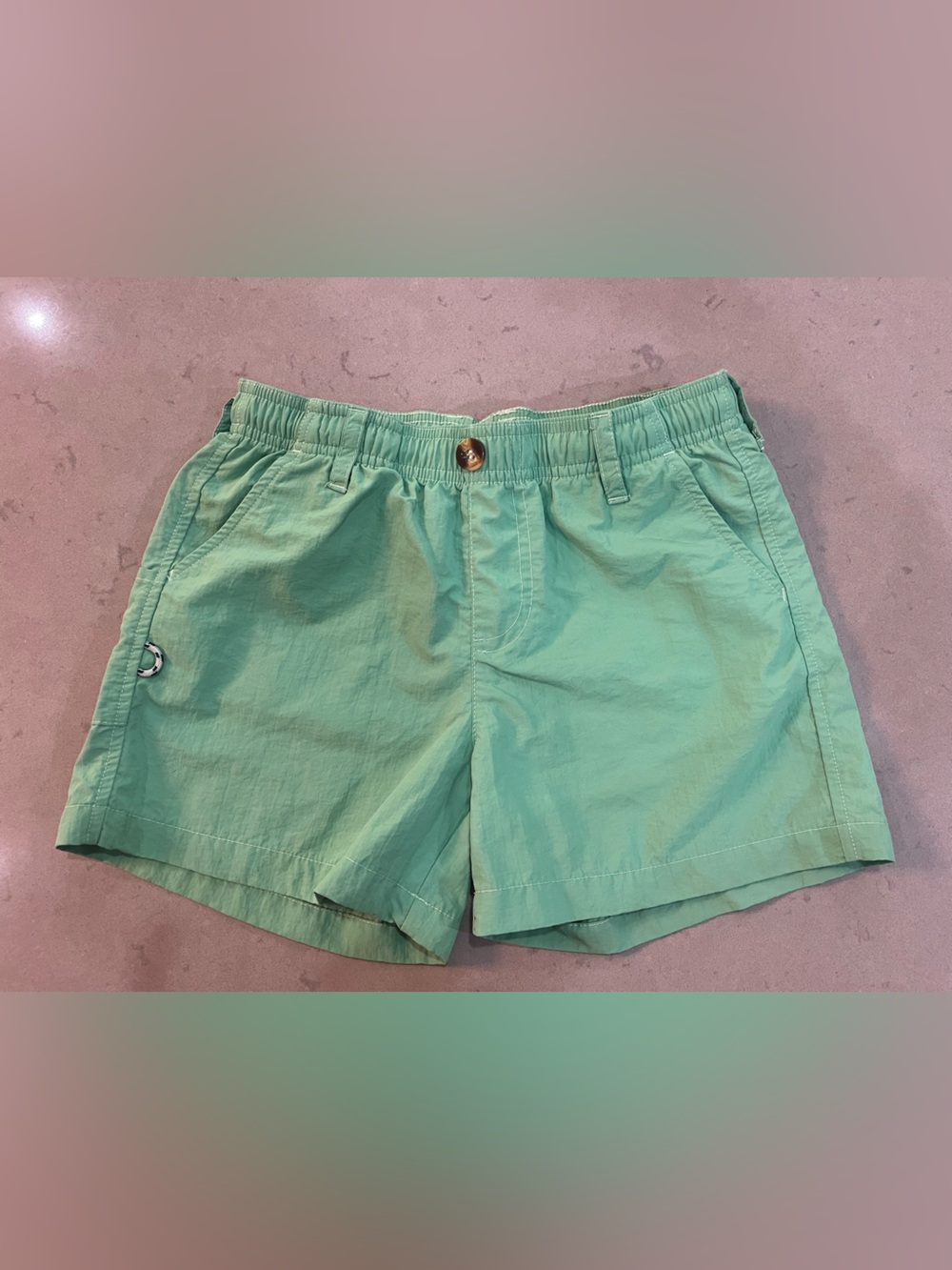 Kids' Green Elastic-Waist Casual Shorts